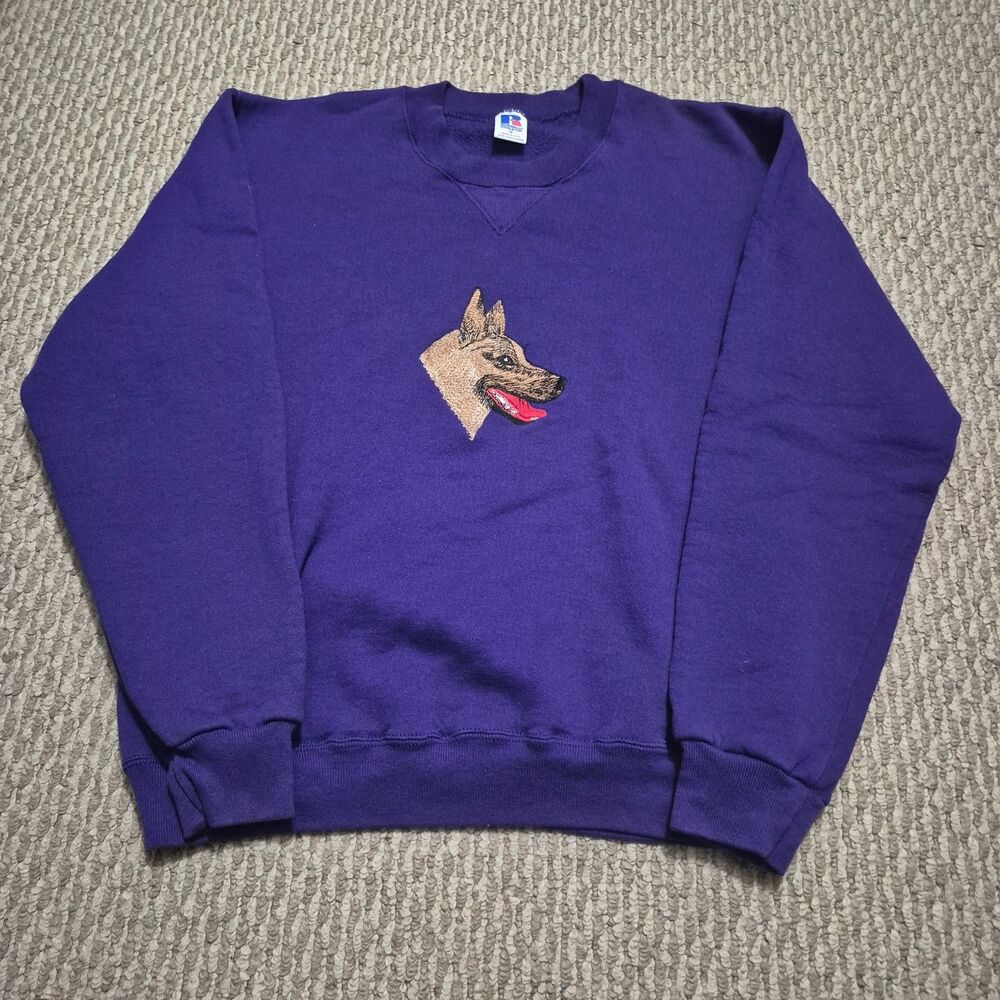 Russel Athletic Sweatshirt Dog Embroidered Size Medium